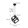 Inlight Fotistiko Orofis Kubos Metalliko Mavro E27 26X26cm 4400-1